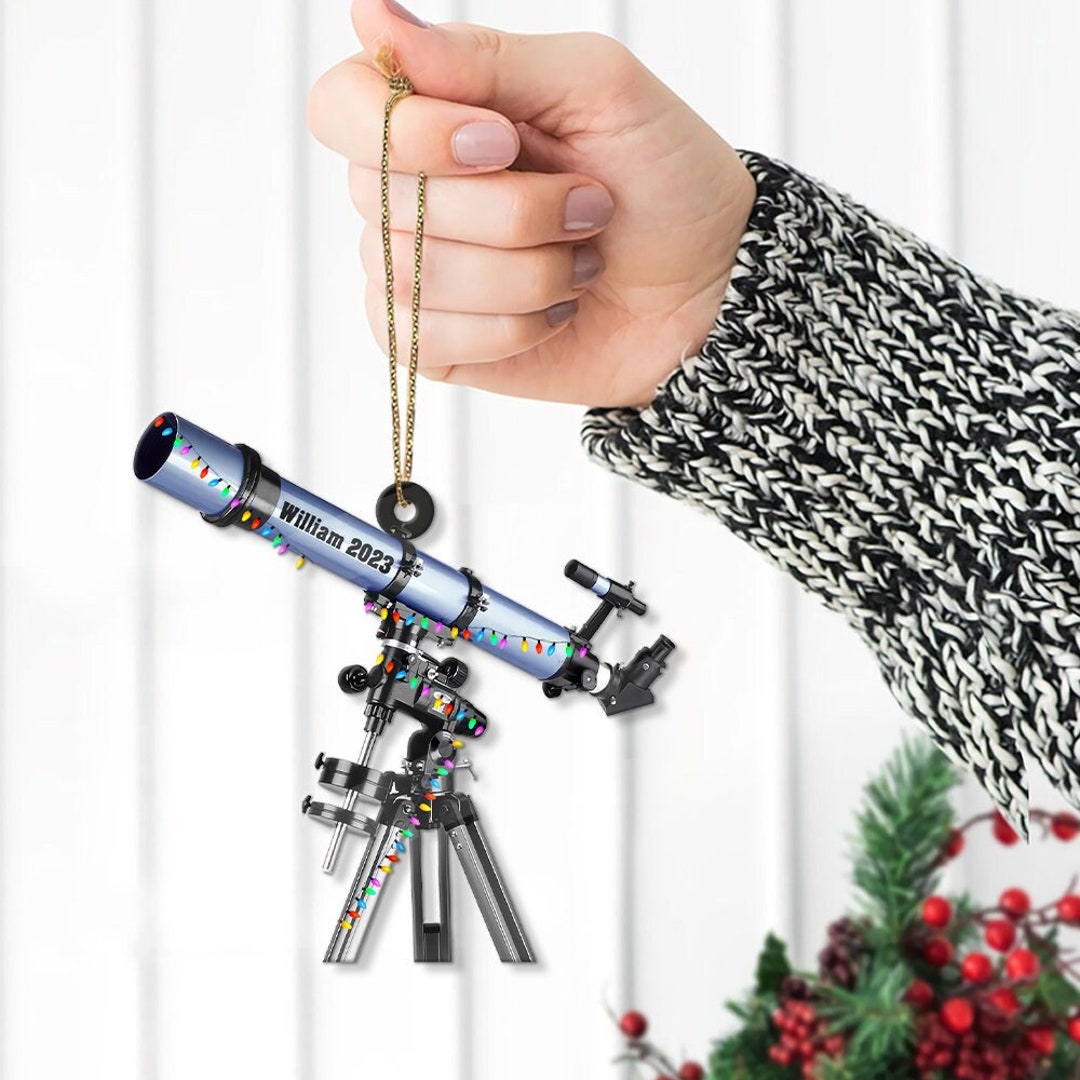 Personalized Telescope Christmas Ornament 2023, Telescope Keepsake