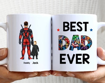Taza personalizada de papá superhéroe, taza del día del padre, mejor taza de papá, taza de súper papá, regalo del día del padre, taza de papá, regalo para papá
