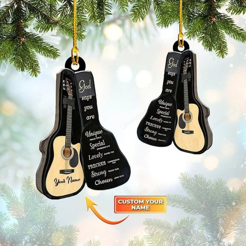 Personalized guitar christmas ornament for christmas tree etsy