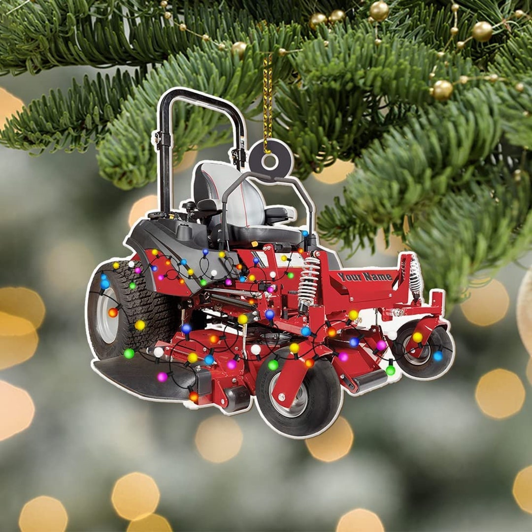 Personalized Lawn Mowers Christmas Tree Ornament, Riding Mowers With