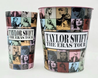 Taylor Swift The Eras Tour Film offizielle AMC Exclusive Pink Popcorn Bucket Dose + große 44 Unzen Tasse