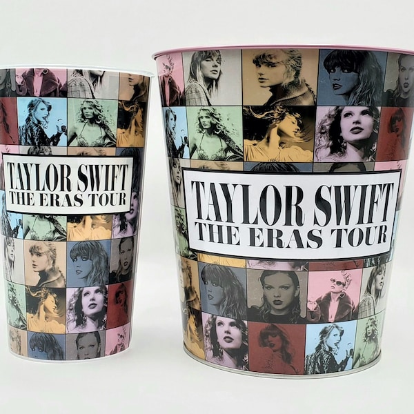 Taylor Swift The Eras Tour Movie Official AMC Exclusive Pink Popcorn Bucket Tin + Large 44oz Cup