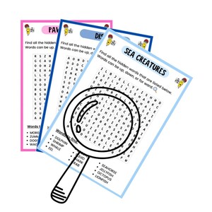 Printable Kids Word Search Sheet Etsy