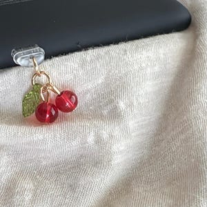 Cherry kindle charm | kindle accessories | Heart Kindle and Phone Charm Dust Plug | Type-C & Micro USB | Bookish Gift