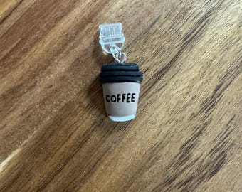 Coffee cup Kindle and Phone Charm Dust Plug | Type-C & Micro USB | Bookish Gift