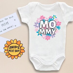 Mommy Onesie® Flower Bouquet Onesie® Mother's Day Collection, Cute Baby Clothes, Trendy Baby Outfit, Baby Bodysuit, Mommy & Me
