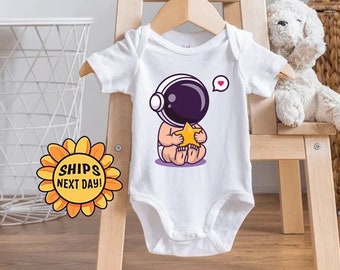 Cute Little Astronaut Onesie® Little Baby Onesie® Astronaut Baby Clothes, Baby Outfit, Cute Baby Bodysuit, Space Baby Boy