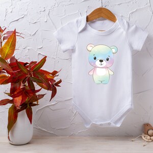 Baby Bear Onesie® Colorful Teddy Onesie® Baby Clothes, Cute Baby Outfit, Baby Bodysuit, Animal Baby Clothes, Animal Lover