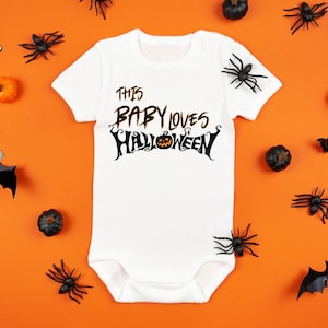 This Baby Loves Halloween Onesie® Baby Halloween Onesie® Halloween Baby Clothes Collection, Trick Or Treat Outfit, Spooky Baby Bodysuit