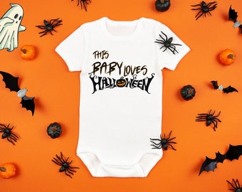 This Baby Loves Halloween Onesie® Baby Halloween Onesie® Halloween Baby Clothes Collection, Trick Or Treat Outfit, Spooky Baby Bodysuit