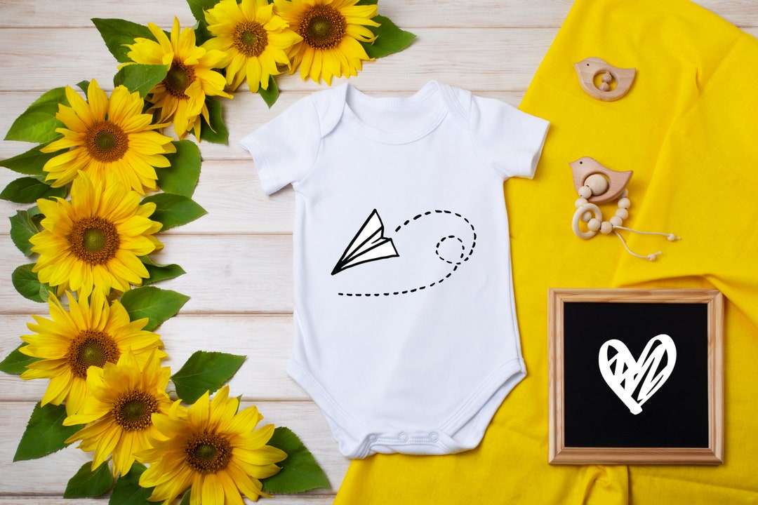 Paper Planes Robe Flying Paper Airplane Graphic Onesie® Airplane Trail Onesie® Cute Baby ...