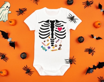 Skeleton Candy Costume Onesie® Baby Halloween Onesie® Halloween Baby Clothes Collection, Spooky Baby Clothing, My First Halloween Clothes