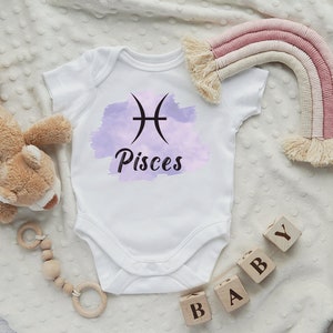 Zodiac Sign Onesie® Blue Pisces Onesie® Baby Zodiac Sign Design