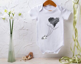 Big Heart Onesie® Rocket Ship Onesie® Baby Space Outfit - Baby Shower Gift - Space Baby Clothes - Bedtime Baby Clothes