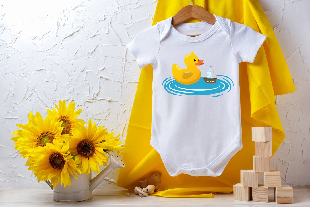 Rubber Ducky Onesie® Floating Duck & Toy Ship Graphic Onesie® Toy
