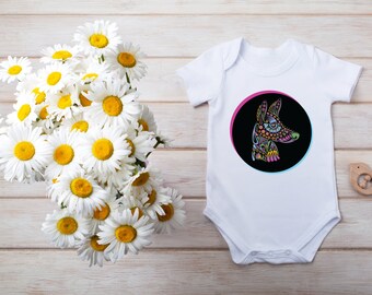 Xolo Dog Onesie® Bright & Colorful Onesie® Xoloitzcuintli Graphic, Baby Outfit, Baby Bodysuit, Cute Baby Clothes