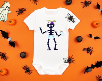 Cute Baby Skeleton Onesie® Baby Halloween Onesie® Halloween Baby Clothes Collection - Skeleton Baby Costume, Spooky Season Baby Clothes