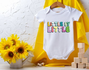 Little By Little Onesie® Multicolor Graphic Onesie® Trendy Design, Baby Clothes, Cute Baby Outfit, Baby Bodysuit
