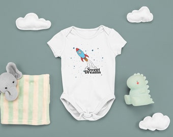 Sweet Dreams Onesie® Rocket Ship Onesie® Baby Space Outfit - Baby Shower Gift - Space Baby Clothes - Bedtime Baby Clothes