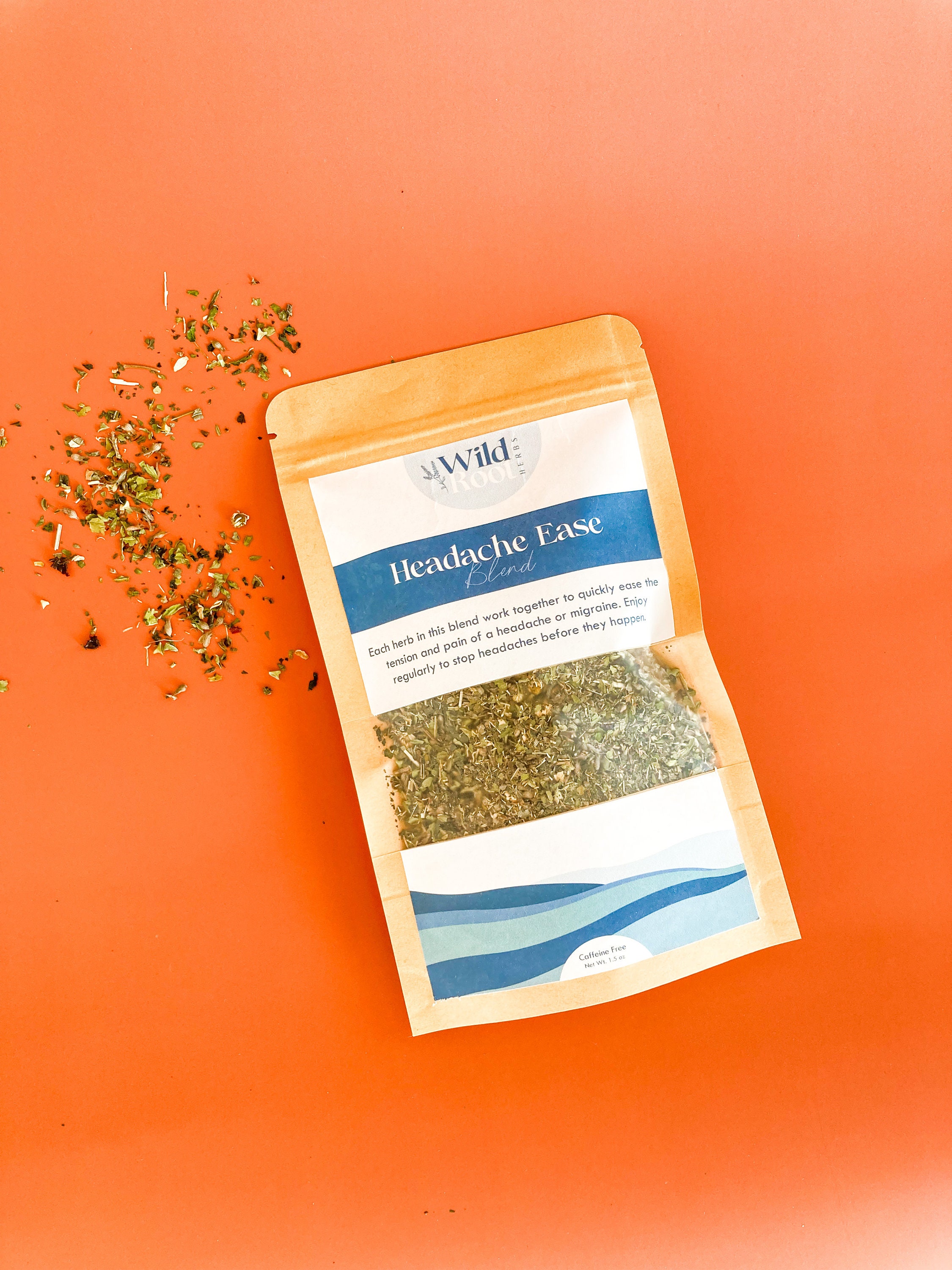 Headache Ease Loose Leaf Herbal Tea, Caffeine Free Herbal Tea for