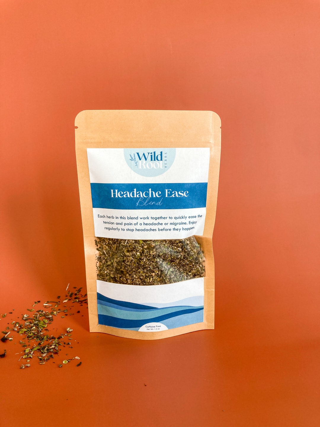 Headache Ease Loose Leaf Herbal Tea, Caffeine Free Herbal Tea for