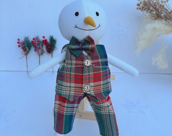 Poupée bonhomme de neige de Noël, décoration faite main en peluche, premier cadeau pour garçon