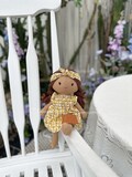 BEST PRICE- Handmade rag doll with yellow calico check dress/ Handmade gift for her /Birthday gift product logo