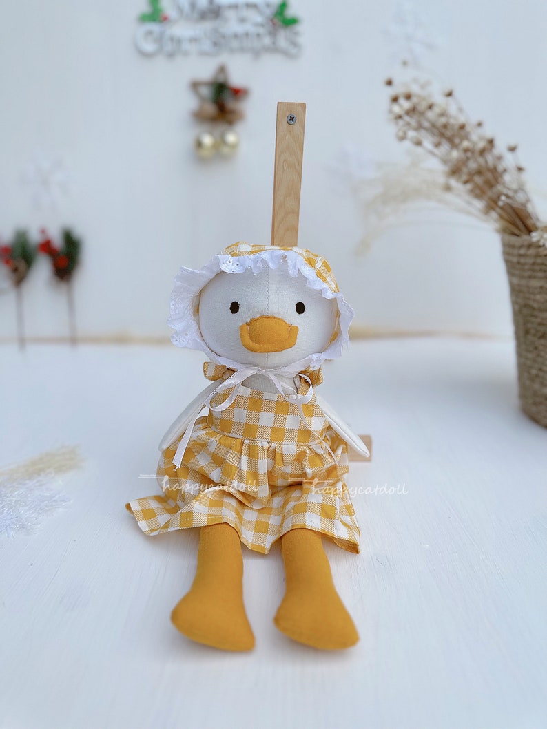 Baby daughter first doll Handcrafted duck plushies Stuffed animal toys Gift for children zdjęcie 4