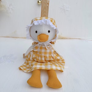Baby daughter first doll Handcrafted duck plushies Stuffed animal toys Gift for children zdjęcie 6