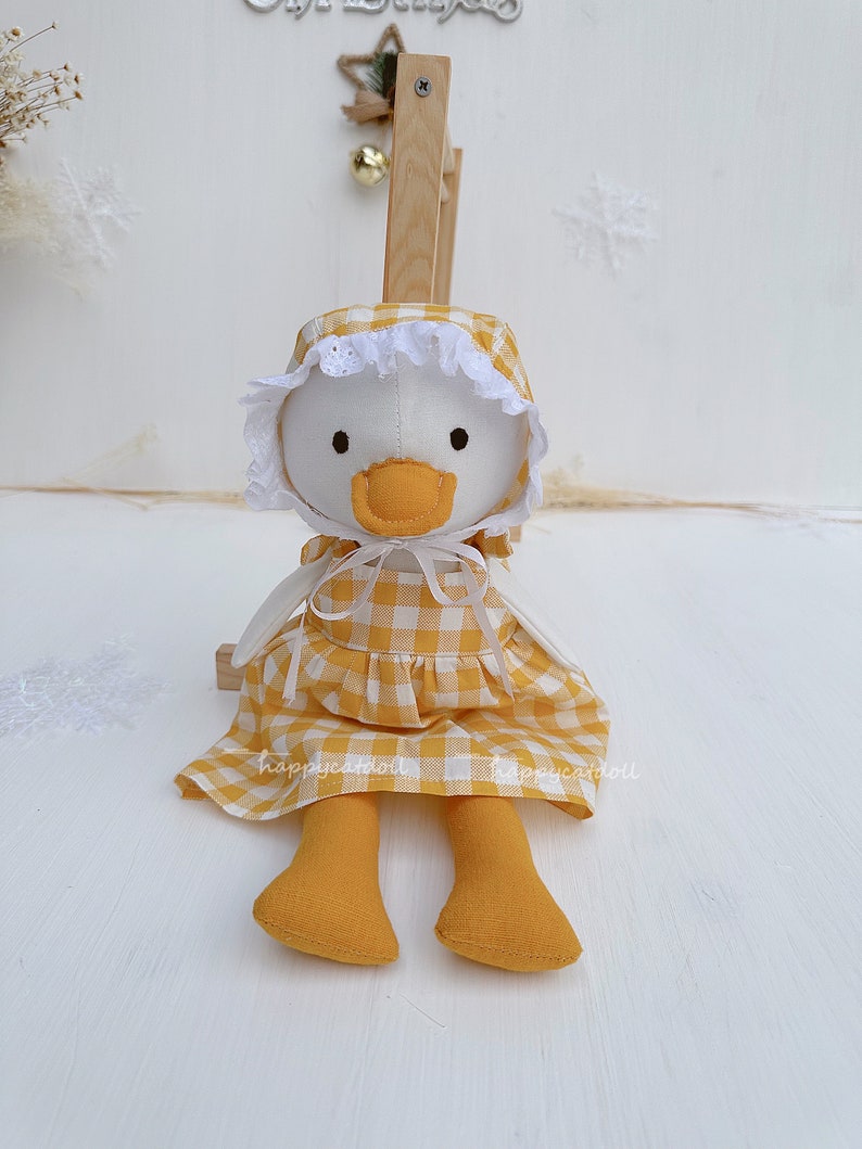 Baby daughter first doll Handcrafted duck plushies Stuffed animal toys Gift for children image 6