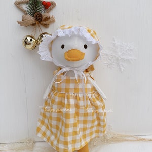 Baby daughter first doll Handcrafted duck plushies Stuffed animal toys Gift for children zdjęcie 3