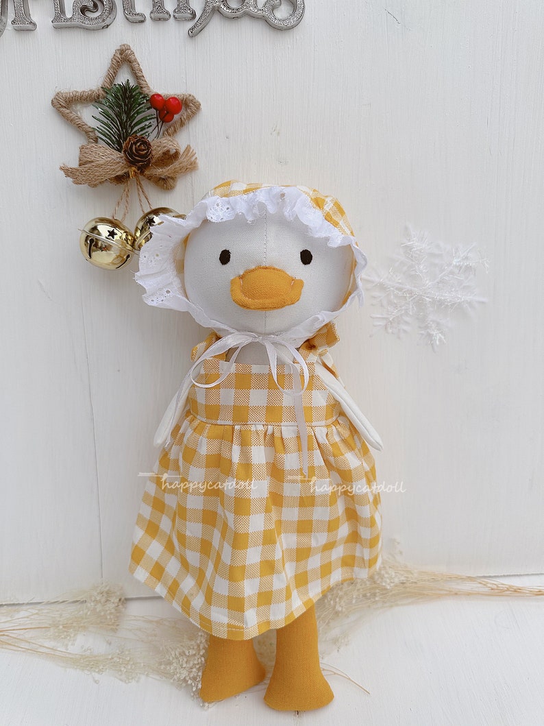 Baby daughter first doll Handcrafted duck plushies Stuffed animal toys Gift for children zdjęcie 3