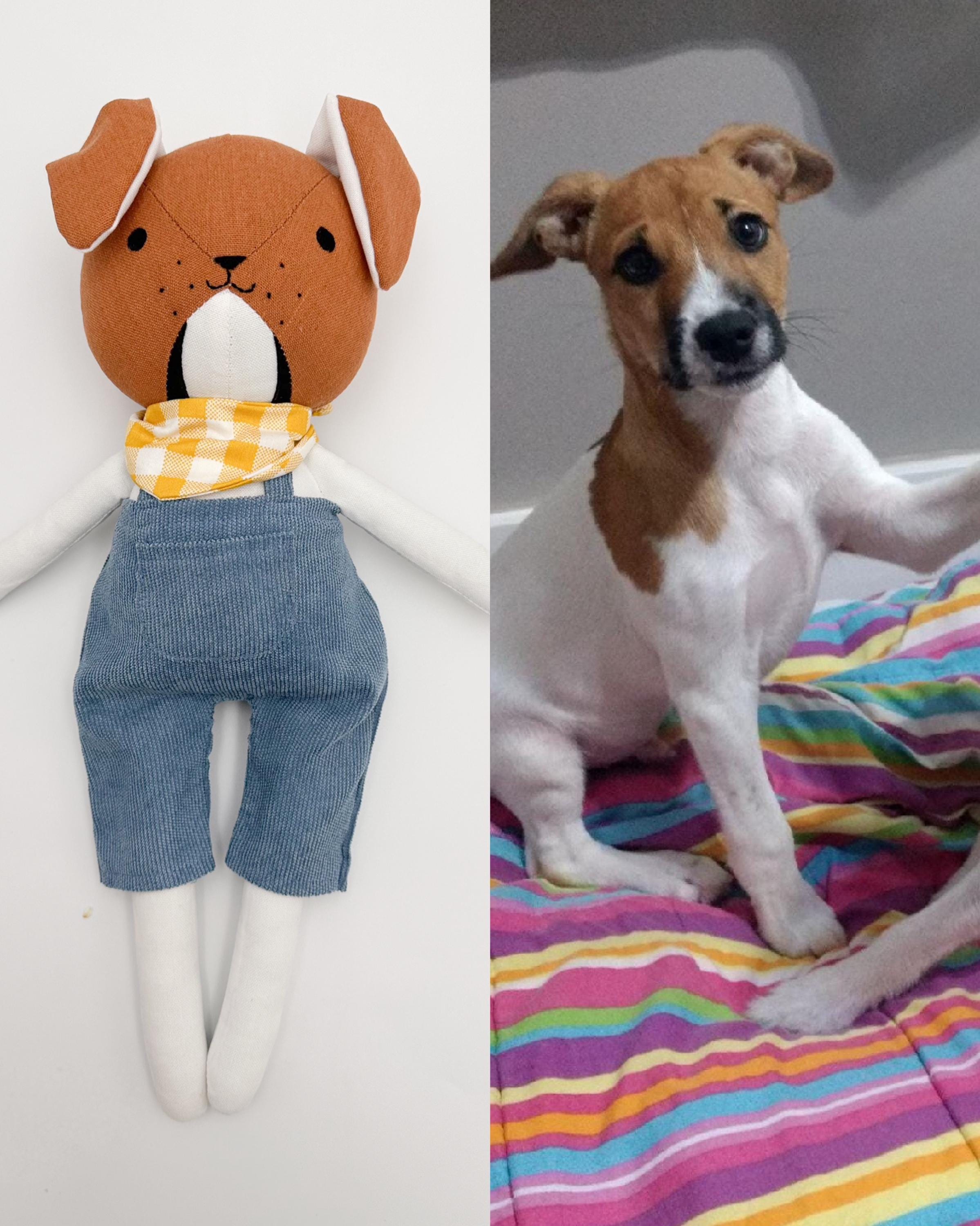 Custom your pet into a doll, handmade linen plushy, personalized stuffed animal toys, custom dog and cat plush