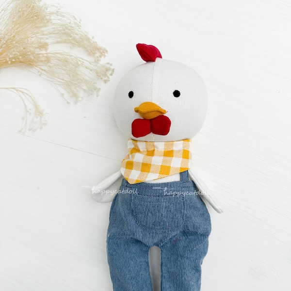 Easter basket chick doll - Gift idea for kids - Handmade stuffed animal toys