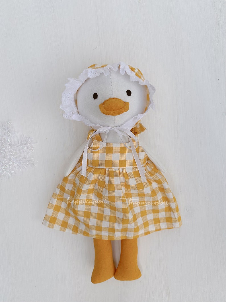 Baby daughter first doll Handcrafted duck plushies Stuffed animal toys Gift for children zdjęcie 10