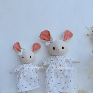 Mother and daughter mouse doll - Handmade gift for loved ones- Nursery decor home - Easter gift ideas