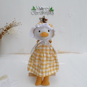 Baby daughter first doll Handcrafted duck plushies Stuffed animal toys Gift for children zdjęcie 5