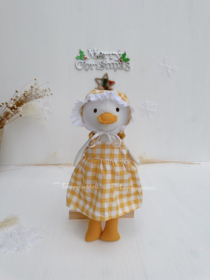 Baby daughter first doll Handcrafted duck plushies Stuffed animal toys Gift for children zdjęcie 5