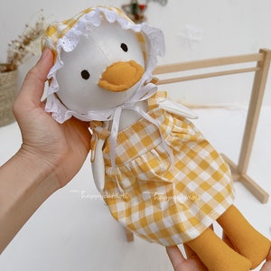 Baby daughter first doll Handcrafted duck plushies Stuffed animal toys Gift for children image 9