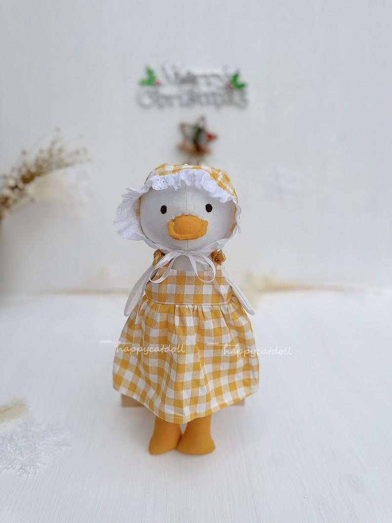 Baby daughter first doll Handcrafted duck plushies Stuffed animal toys Gift for children image 1