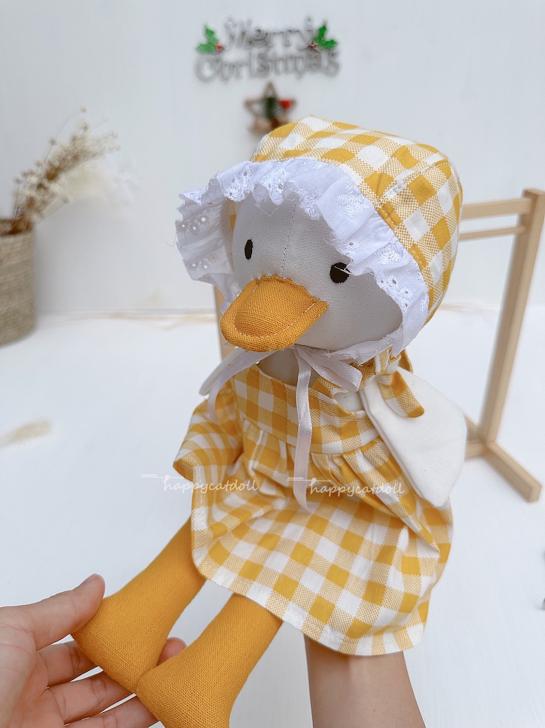 Baby daughter first doll Handcrafted duck plushies Stuffed animal toys Gift for children image 2