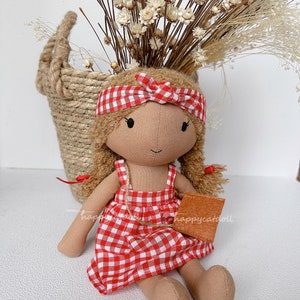 Objets anciens en lin, jouets pour animaux, poupée artistique, broderie à la main, poupée avec robe amovible, jouets sûrs pour les enfants
