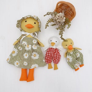Easter baby first doll - Handmade yellow duck with beautiful dress - Stuffed animal toys for kids
