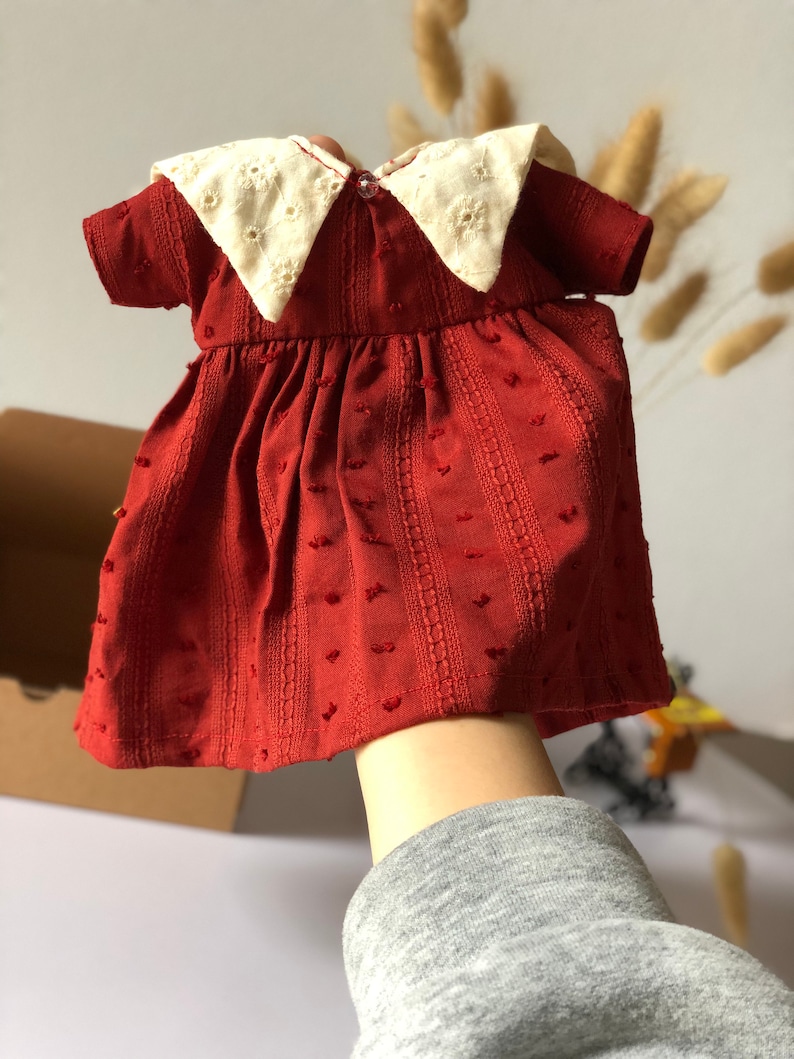 Babydoll dress for stuffed animals and doll Handmade clothes for children Gift for girl image 5
