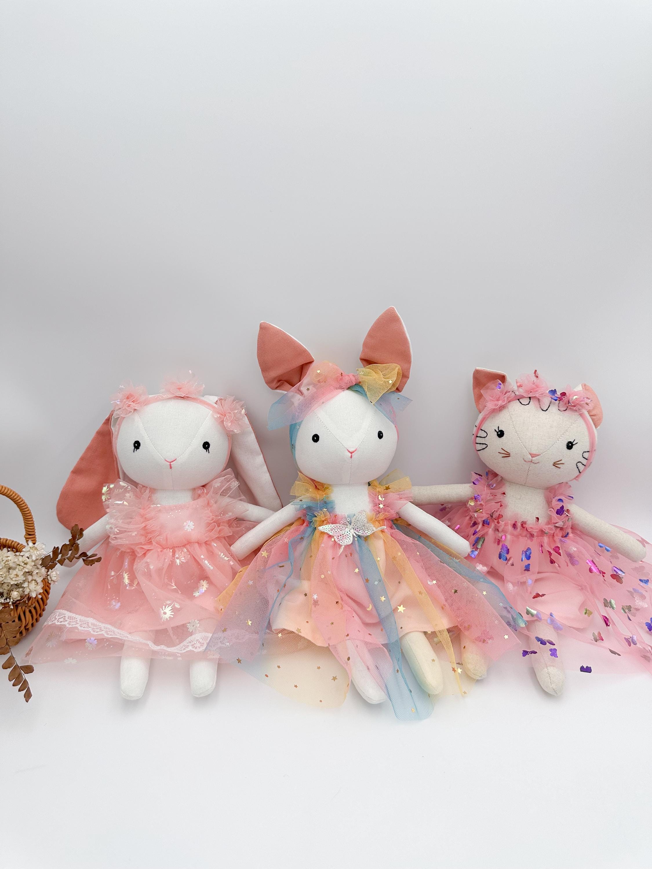 Poupée De Chiffon Chat Danseuse - Fait Main - Cadeau Pour Fille 5-7 Ans