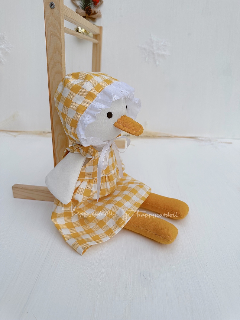 Baby daughter first doll Handcrafted duck plushies Stuffed animal toys Gift for children image 7