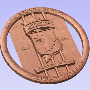Placa/señal/decoración de la Guerra de Vietnam de la 101.a División Aerotransportada del Ejército de EE. UU.
