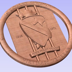 Placa/señal/decoración de la guerra de Vietnam de la 1.ª División de Caballería del Ejército de EE. UU.