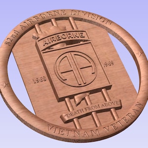 Placa/señal/decoración de la Guerra de Vietnam de la 82.a División Aerotransportada del Ejército de EE. UU.