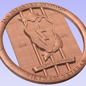 Placa/señal/decoración de la Guerra de Vietnam de la 25ª División de Infantería del Ejército de EE. UU.